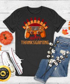 Thanksgiving Gamer Turkey Gaming Controller Kids Boys Men T-Shirt