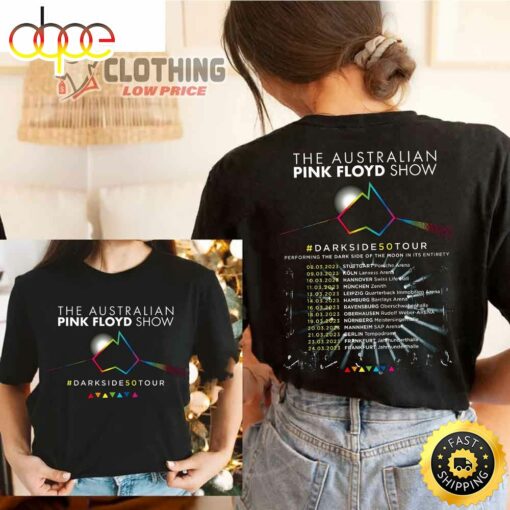 The Australian Pink Floyd Show Darkside 50 Tour 2023 Merch Pink Floyd Tour 2023 With Dates T-Shirt