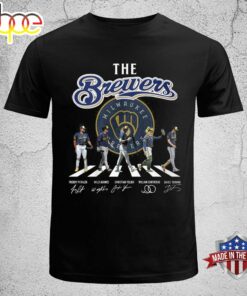The Brewers Abbey Road Milwaukee Brewers Baseball T Shirt Signatures Black