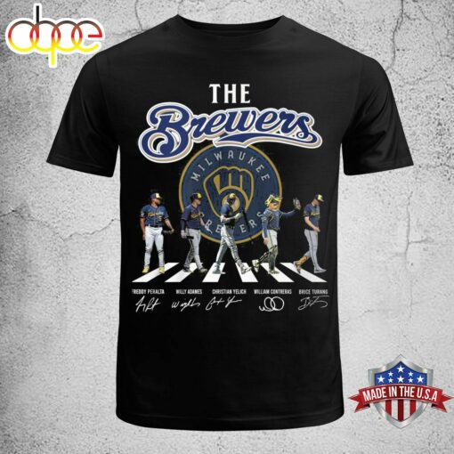 The Brewers Abbey Road Signatures Milwaukee Brewers Baseball T Shirt