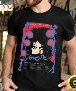 The Cure Shows Of A Lost World Tour 2023 Poster Faded Red – Soft Blue Tshirt