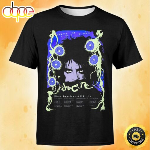 The Cure Shows Of A Lost World Tour 2023 Poster Periwinkle – Lime Colorway Tshirt