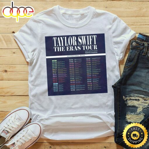 The Eras Tour Official International Dates 2024 Unisex Tshirt