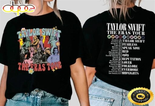 The Eras Tour Vintage Taylor Swift T Shirt Twoside