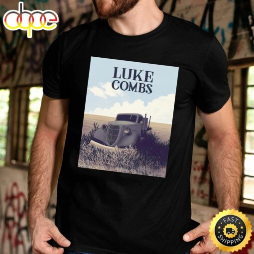 The Luke Combs 2023 World Tour Stops In Indianapolis Unisex Black T-shirt