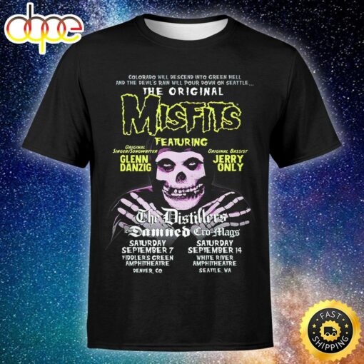 The Original Misfits Add Shows With The Distillers, The Damned &amp Cro-Mags Unisex T-shirt