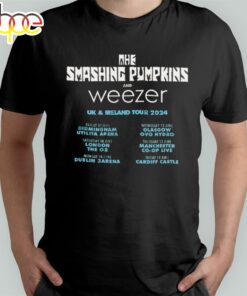 The Smashing Pumpkins And Weezer Uk And Ireland Tour 2024 Schedule List T Shirt
