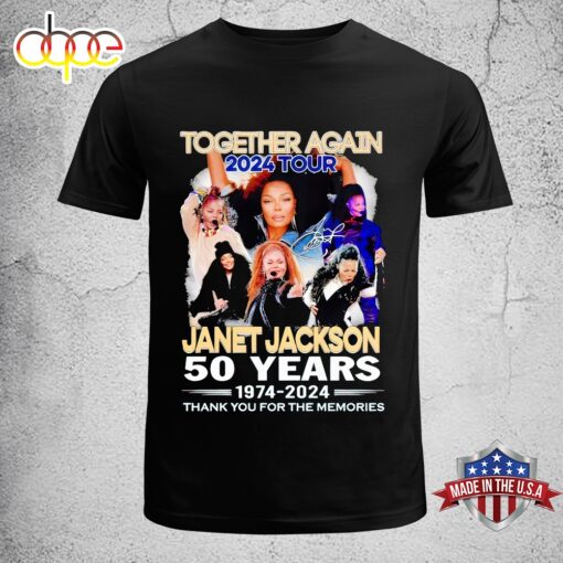 Together Again 2024 Tour Janet Jackson 1974-2024 Thank You For The Memories T-Shirt