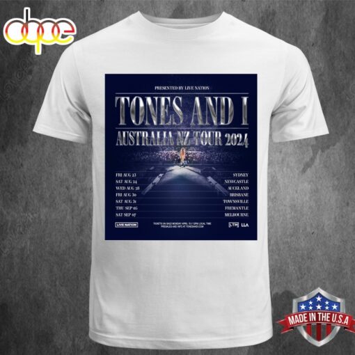 Tones And I 2024 AUG SEP AUS NZ Tour Live Music Australia Unisex T-shirt