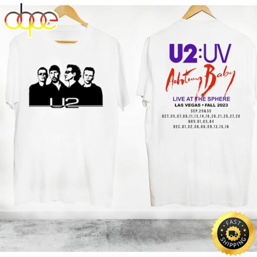 U2 Band Tour 2023 Graphic T-Shirt Uv Achtung Baby Live At