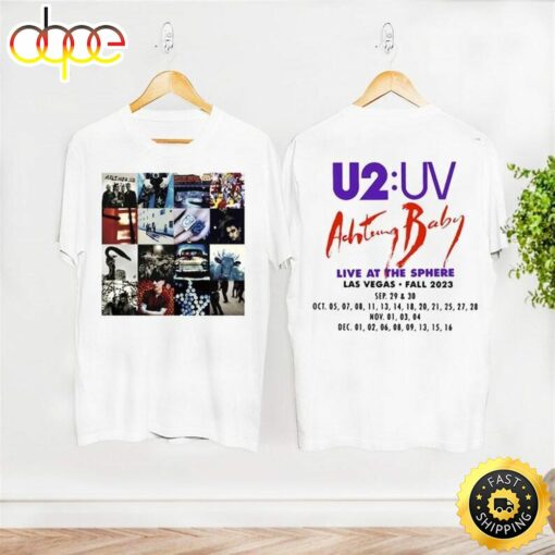 U2 Uv Achtung Baby T-Shirt, Vintage U2 Band Live At Sphere Tour 2023 Shirt