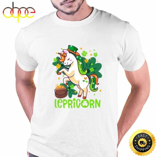 Unicorn Lepricorn St Patricks Day Leprechauns Girls Women T-Shirt