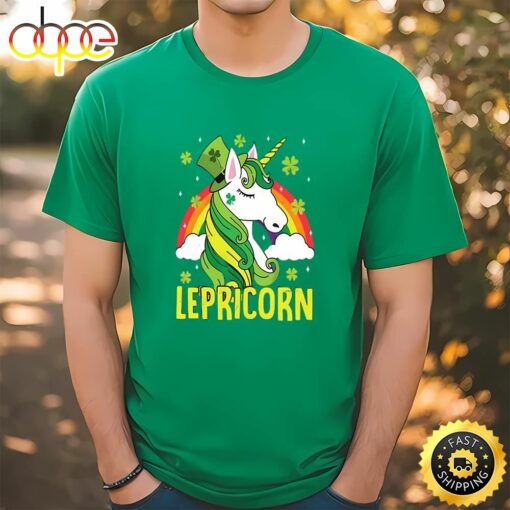 Unicorn Magical St Patricks Day Lepricorn Girl Women T-Shirt