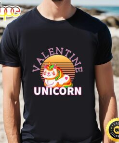 Unicorn Valentine Shirt Valentine’s Day Gift For Girls Women T-Shirt