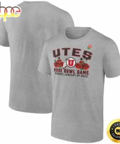 Utah Utes Fanatics Branded 2023 Rose Bowl Gameday Stadium Heather Gray T-shirt