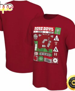 Utah Utes Male Adult 2023 Rose Bowl Illustrated Red T-shirt