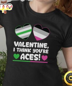 Valentine I Think You’re Aces Valentine’s Day LGBT Pride Premium Valentines Day T-shirt