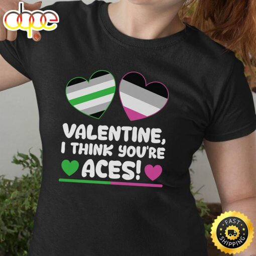 Valentine I Think You’re Aces Valentine’s Day LGBT Pride Premium Valentines Day T-shirt