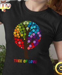 Valentine Rainbow Tree of Love Lgbt Pride Women Men Long Sleeve Valentines Day T-shirt