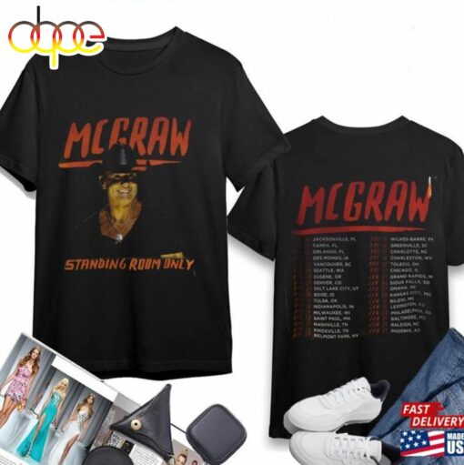 Vintage 2024 Tour Standing Room Only Shirt Tim Mcgraw Fan Unisex T-Shirt