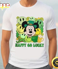 Vintage Mickey Happy Go Lucky Disney St Patricks Day Shirt