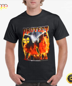 WU-TANG CLAN PROTECT YA NECK Vintage Style Black T-shirt
