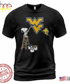 West Virginia Mountaineers Snoopy and Woodstock Painting Logo Shirt