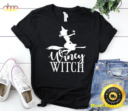 Winey Witch Funny Adult Humor Halloween T-Shirt