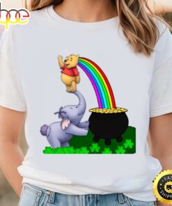 Winnie The Pooh Happy St Patrick’s Rainbow And Shamrocks Shirt