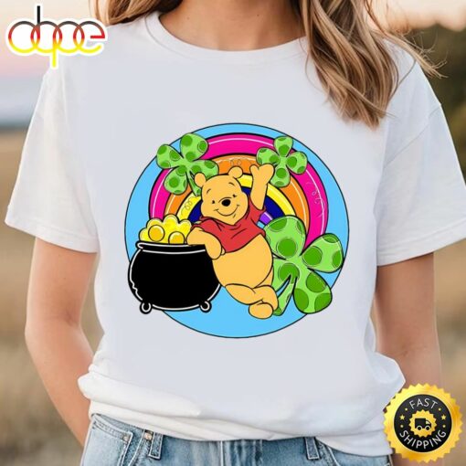 Winnie The Pooh St Patrick’s Rainbow And Shamrocks Shirt