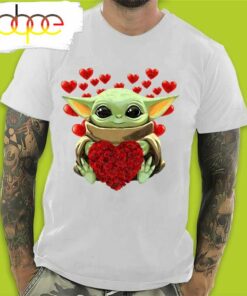 With Heart Baby Yoda Fall In Love In Valentine’s Day T-Shirt