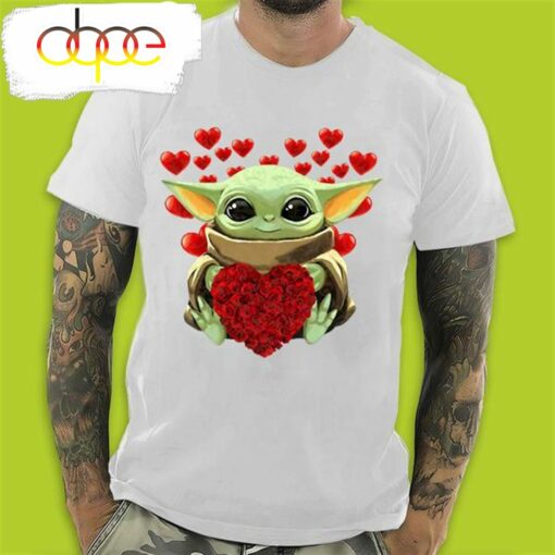 With Heart Baby Yoda Fall In Love In Valentine’s Day T-Shirt