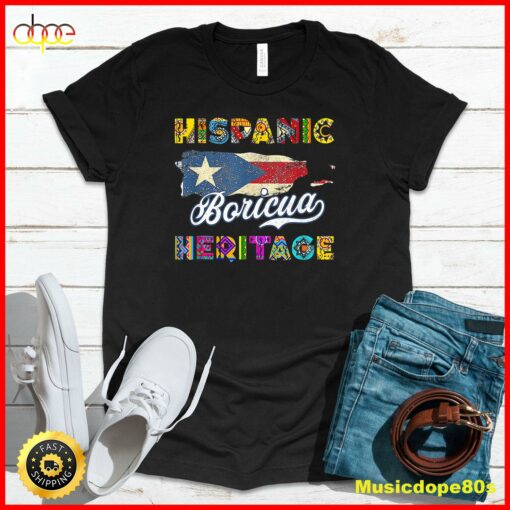 Women Men National Hispanic Heritage Month Puerto Rico Flag T-Shirt