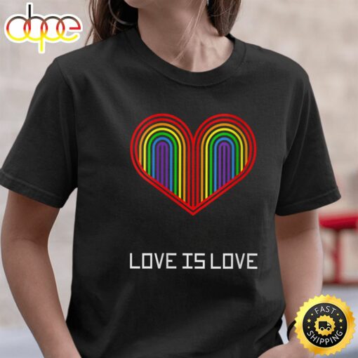 Womens Cute Love is Love Vintage LGBT Valentine Tshirt Gift  Valentines Day T-shirt