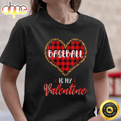 Womens Happy Valentine’s Day 2023 Baseball Is My Valentine Day T-Shirt