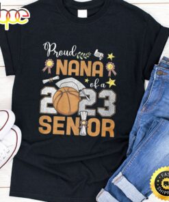 Womens Proud Nana Of A 2023 Senior Basketball Graduation Women T-Shirt