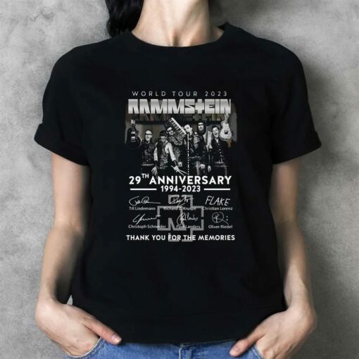 World Tour 2023 Rammstein 29th Anniversary 1994 – 2023 Thank You For The Memories T-shirt