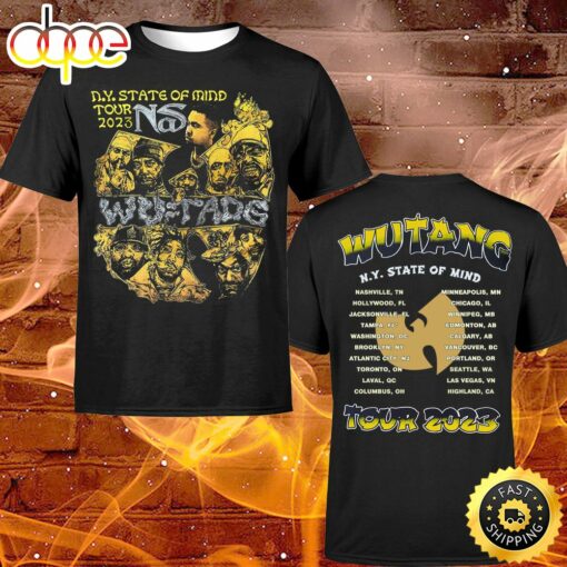 Wu-tang And Nas N.Y State Of Mind Tour 2023 Member North American Dates T-shirt