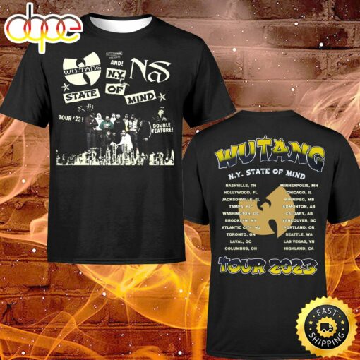 Wu-tang And Nas NY State Of Mind Tour 2023 North American Dates T-shirt