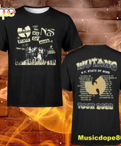Wu-tang And Nas New York State Of Mind Tour 2022 Dates Black T-shirt Wu-tang And Nas New York State Of Mind Tour 2022 Dates Black T-shirt