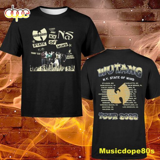 Wu-tang And Nas New York State Of Mind Tour 2022 Dates Black T-shirt