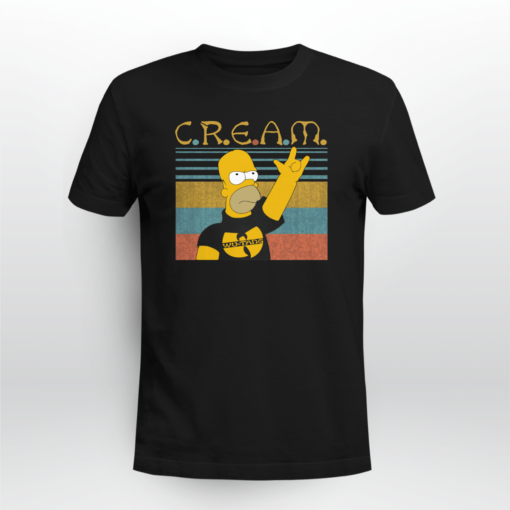 Wu-tang Clan Cream Homer Simpson Vintage T-shirt