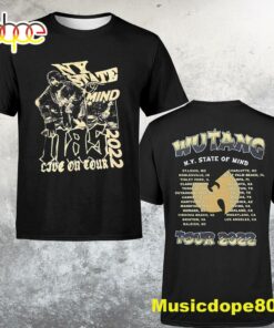 Wu tang Clan New York State Of Mind Nas Live On Tour 2022 Dates Tshirt 1