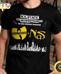 Wu-tang Clan & Nas New York State Of Mind Tour 2023 Unisex Black T-shirt Wu-tang Clan & Nas New York State Of Mind Tour 2023 Unisex Black T-shirt