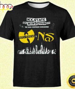 Wu-tang Clan &amp Nas New York State Of Mind Tour 2023 Unisex Black T-shirt