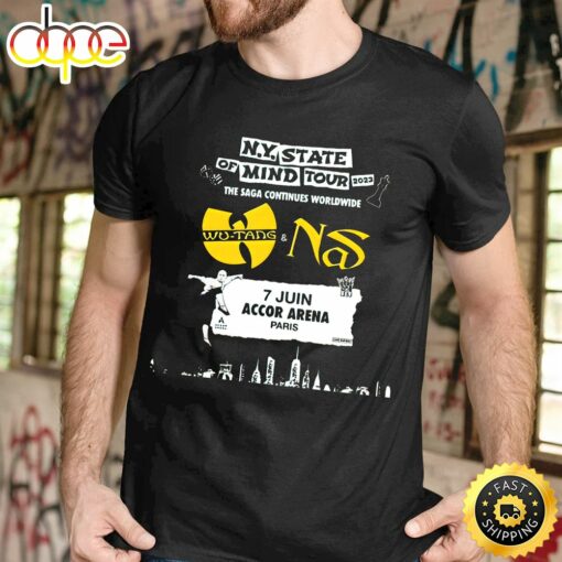 Wu-tang Clan &amp Nas – Ny State Of Mind Tour Arena En 2023 Unisex Tshirt