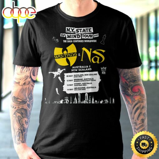 Wutang And Nas N.Y State Of Mind Tour 2023 Australia &amp New Zealand Unisex Tshirt