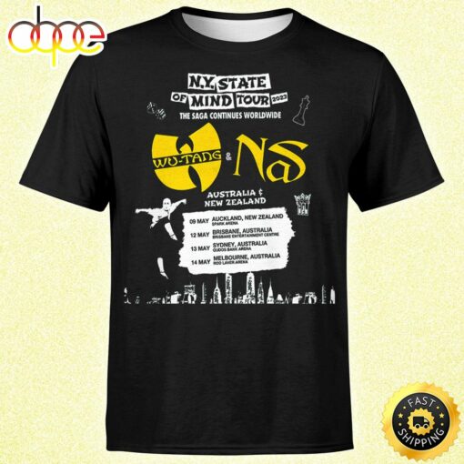 Wutang And Nas N.Y State Of Mind Tour 2023 Australia &amp New Zealand Unisex Tshirt