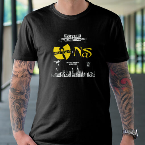 Wutang Clan &amp Nas N.Y State Of Mind Tour 2023 The Saga Continues Worldwide Unisex Tshirt