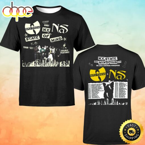 Wutang &amp Nas N.Y State Of Mind Tour 2023 Couple The Saga Continues Worldwide Unisex T-shirt